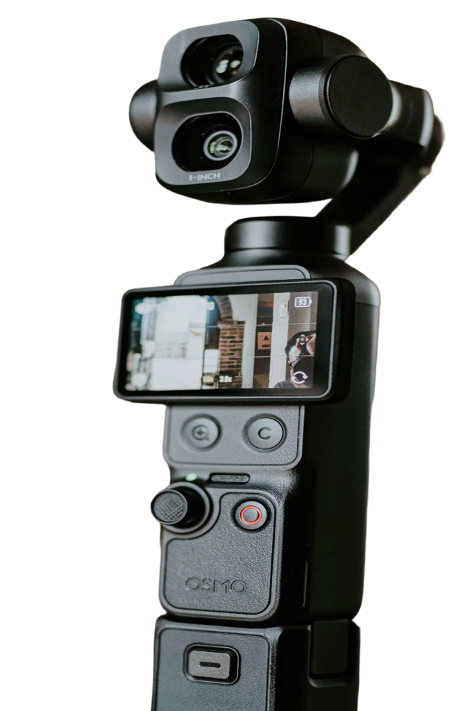 Eine DJI Osmo Pocket Kamera auf ihrem Gimbal